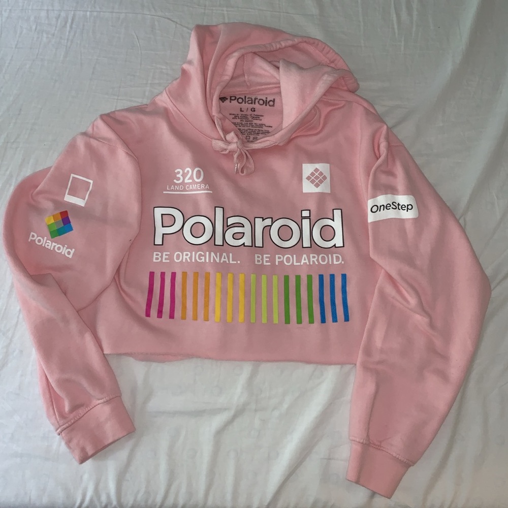 Polaroid Camera hoodie crop top